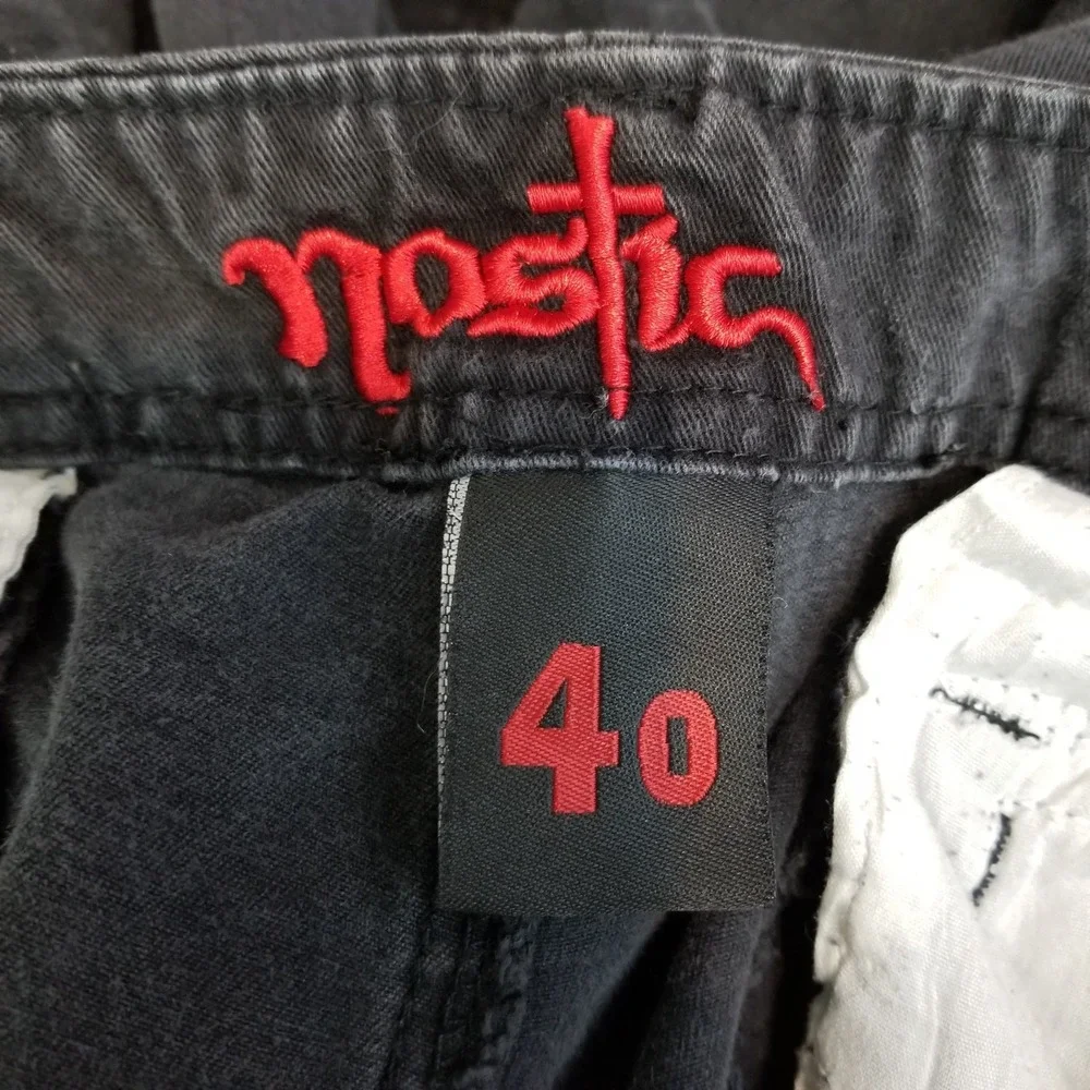 Vintage Nostic Cargo Shorts Men 40/41 Black Baggy‎ Cotton Hip Hop Street Skater